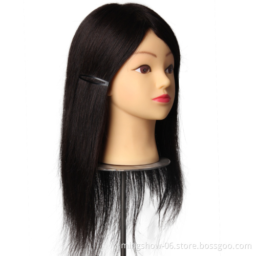 100% human hair hairdressing mannequin training head in human hair wigs